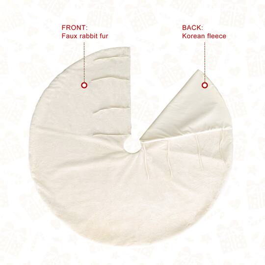 Glitzhome® Faux Rabbit Fur Christmas Tree Skirt